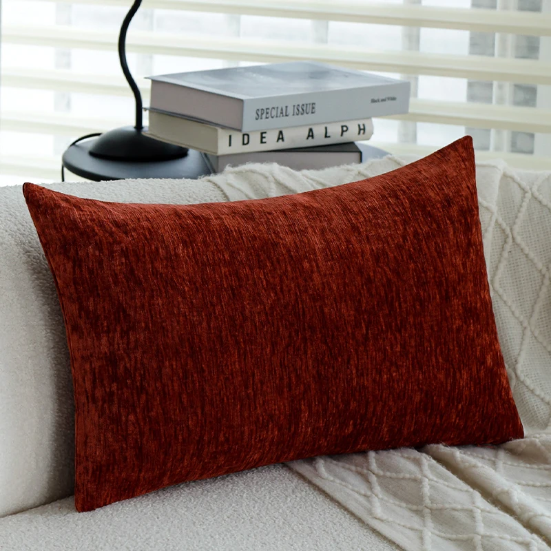 30x50 Solid Chenille Decorative Pillow Cover Skin-Friendly Soft Pillowcase for Bedroom Living Room, Sofa Modern Simple Style