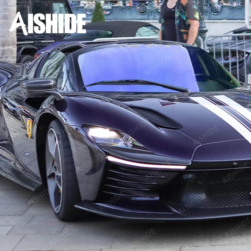 Aishide 2mil 83% VLT 8071 Paars Kameleon Autoruitfolie Vensterglas Films Veranderende Kleuren Koplamp Tint voor Voertuig