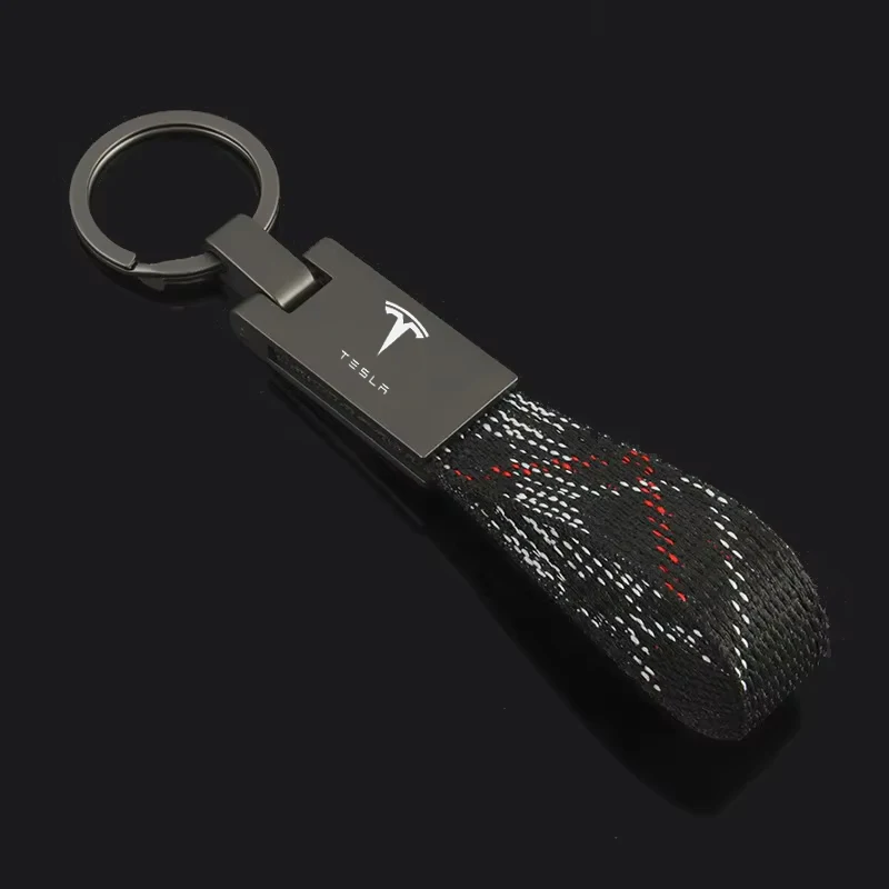

Брелок для ключей Tesla Oxford с лямкой, подвеска с логотипом автомобиля, держатель для ключей, модель 3 S X ModelY Roadster Cybertruck, бизнес-подарок