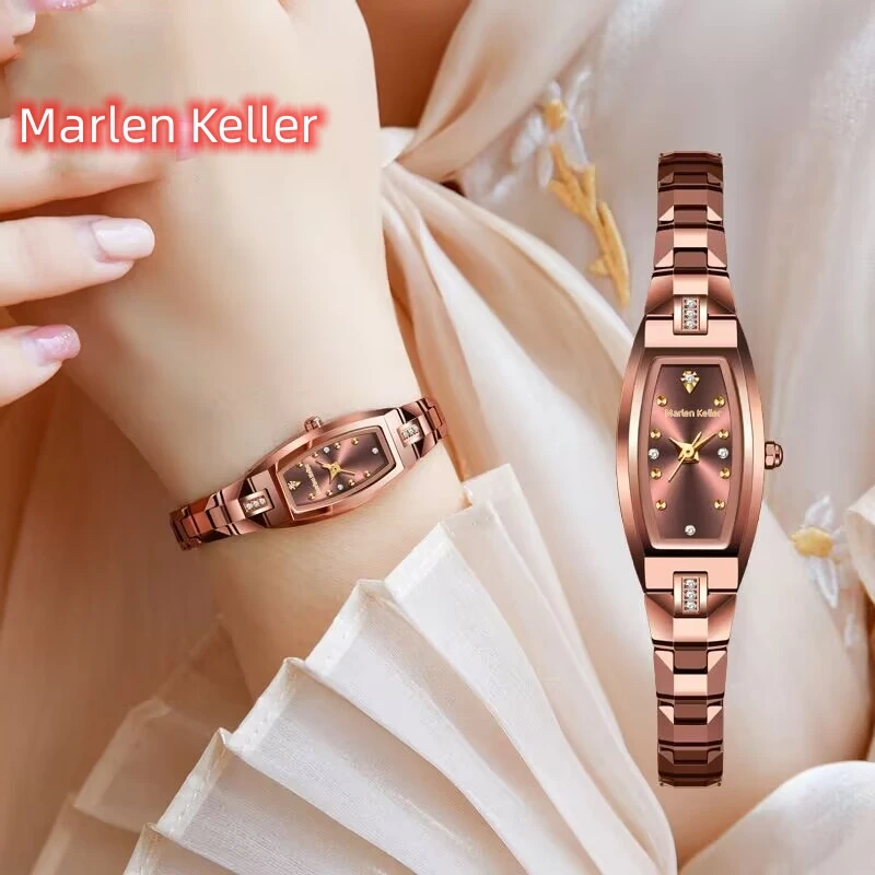 

2023 Marlen Keller's New Product Trend Women's Diamond Inlaid Fashion Watch Tungsten Steel Waterproof Quartz Watch