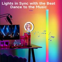 RGB LED smart modern floor lamp 150CM Floor Lamp 16 million DIY color change suitable for gaming room party Dimmable Soft Light