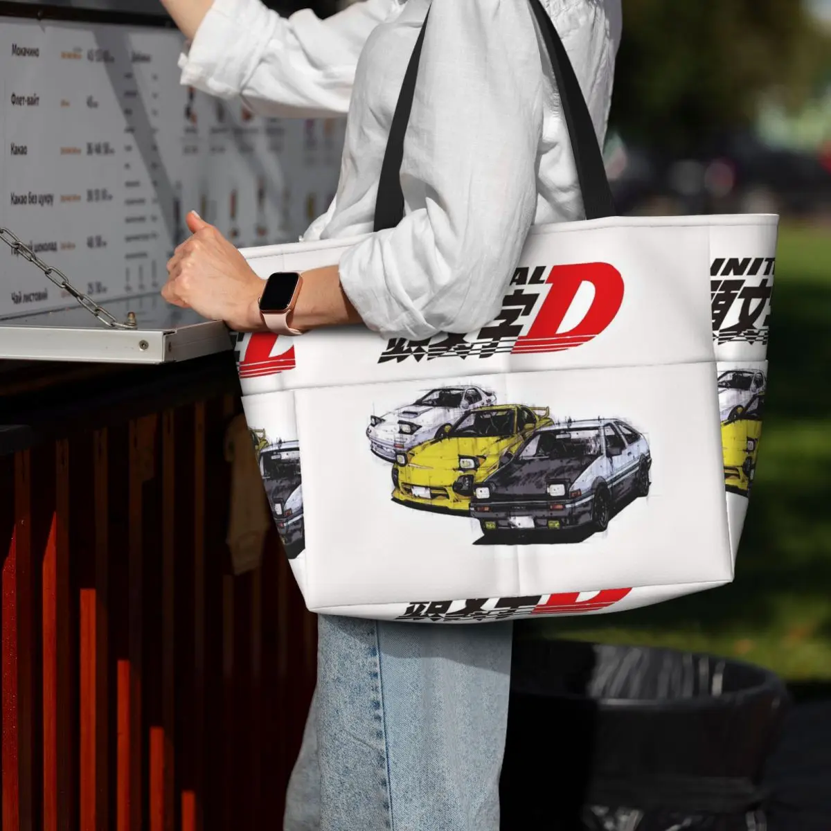 

Initial D Neon Ae86 Пляжная большая сумка Спортивная сумка для занятий йогой в тренажерном зале Большая большая сумка Женская дорожная сумка Сумка для фитнеса