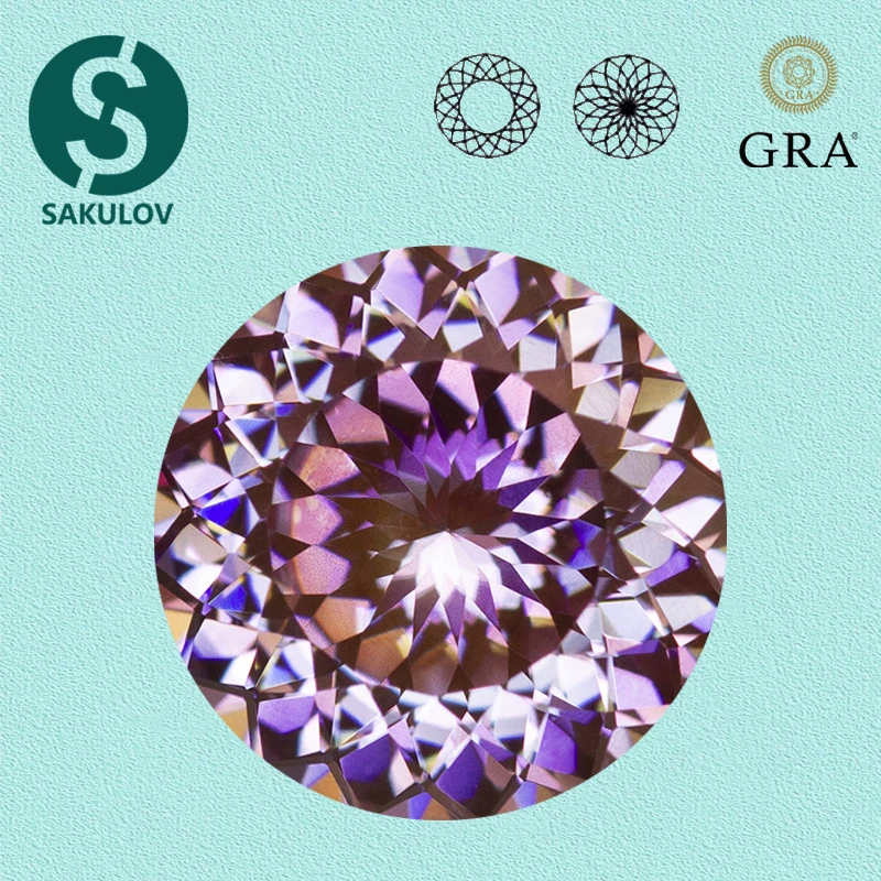 

New Sakura Round 100 Faceted Cut Moissanite Diamond Russian Bird Nest Cut Moissanite Gemstone with GRA Certificate