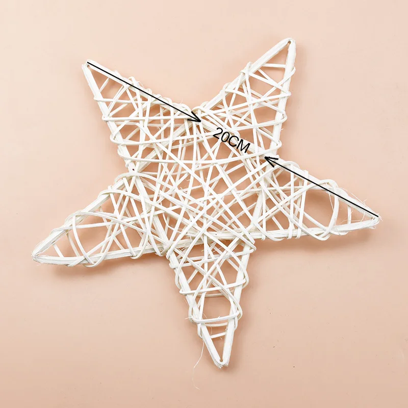 10/15/20cm Rattan-Stern Künstliche Blumen Weihnachten Halloween Dekoration Heim Zimmer Tisch DIY Handgemachter Türhänger Hochzeit Wandgeschenk – Detail 9