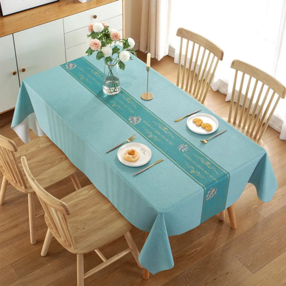 

Rectangular Tablecloth Waterproof and Oil-proof Simple Style PVC Material Tablecloth Home Decoration Coffee Table Cloth