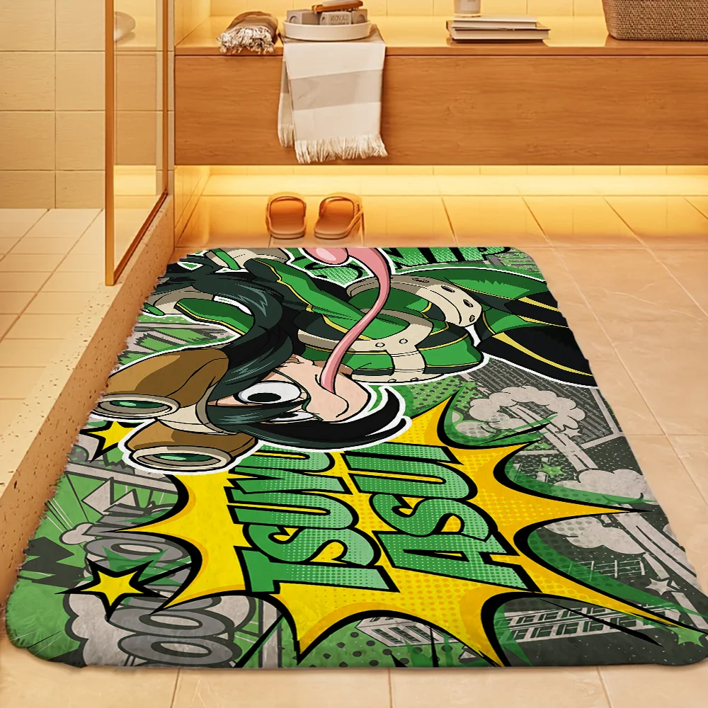 1pc Anime Girl Asui Tsuyu Floor Mat Doormats Home Carpet Foot Mat Bathroom Absorbent Mats Anti-Slip Mats Home Decor