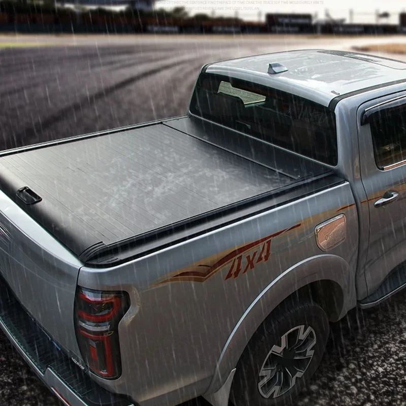 Custom Matte Black Aluminum Manual Retractle Tonneau Cover Fit Colorado Pickup Truck Bed Zero Leak