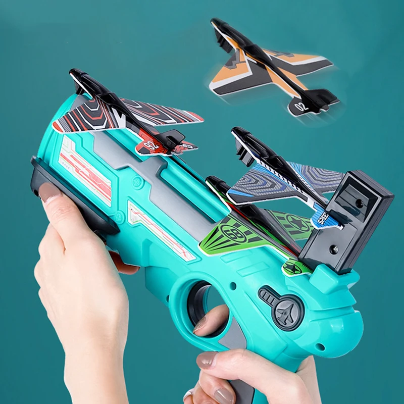 Children\'s Toy  Airplane Toys Boys Aircraft Shooting Game Outdoor Parent-child Sports Toy Boy Gift Shooting Aircraft Set