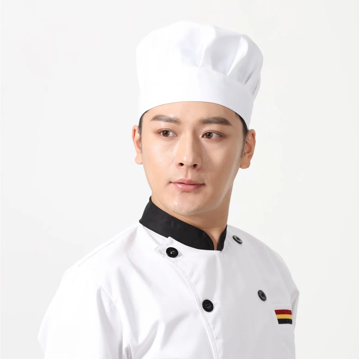 1pc Mushroom Hat Adjustable Working Cap For Cap Restaurant Hotel Catering School Soft Chef Hat Bouffant Caps White
