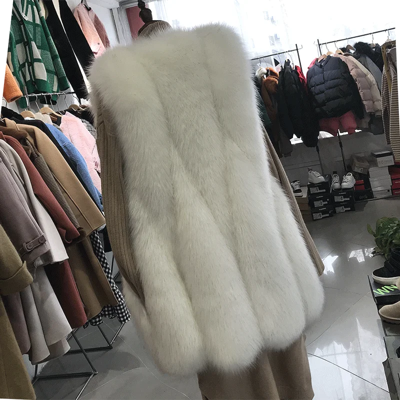 Fur Coat 2024 Autumn Winter New Women\'s Vest Medium To Long Coat Tank Top