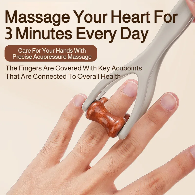 Wooden Finger Roller Massager Acupoint Relief Hand Joint Care Acupressure Massage Tool Hand Relaxation image 5