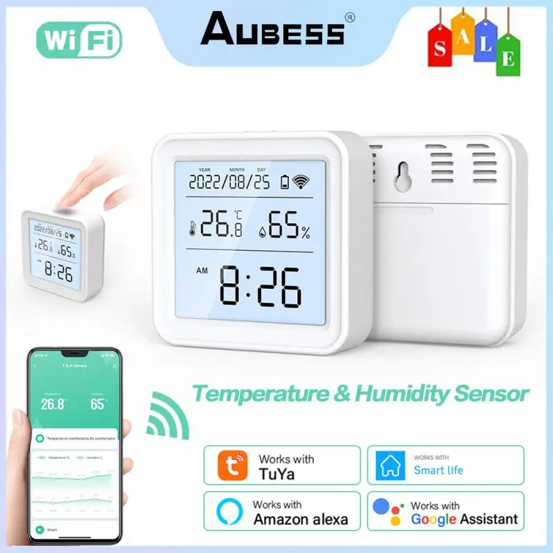 

Tuya Smart WiFi Temperature Humidity Sensor Hygrometer Thermometer Detector Smart Life Remote Control Works With Alexa Home