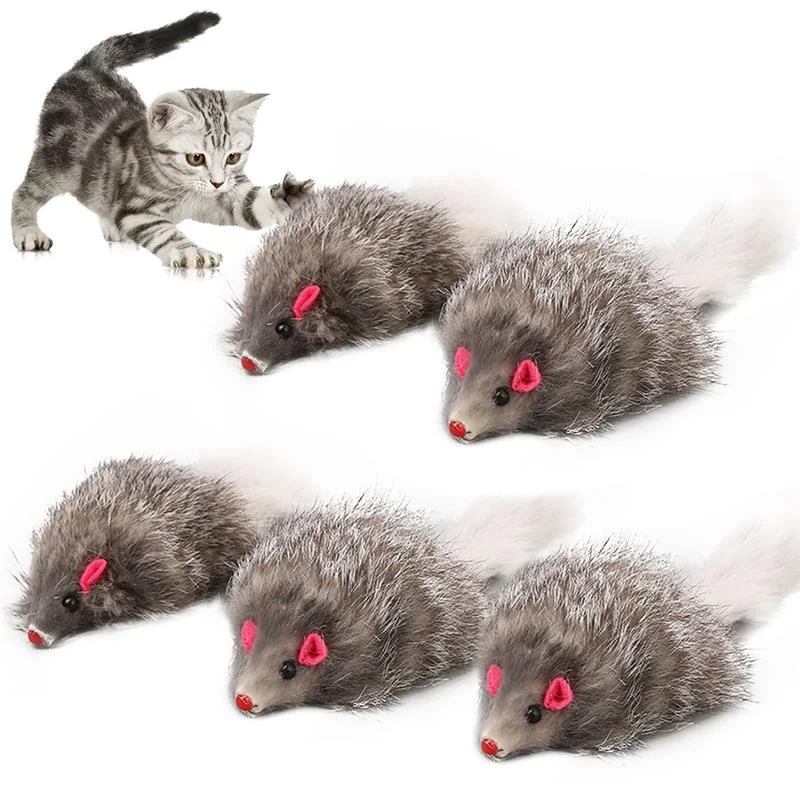 Furry Plush Cat Toy Soft Solid Interactive Mice Mouse Toys for Cats Funny Kitten Toy Pet Cats Training Game Cat Supplies