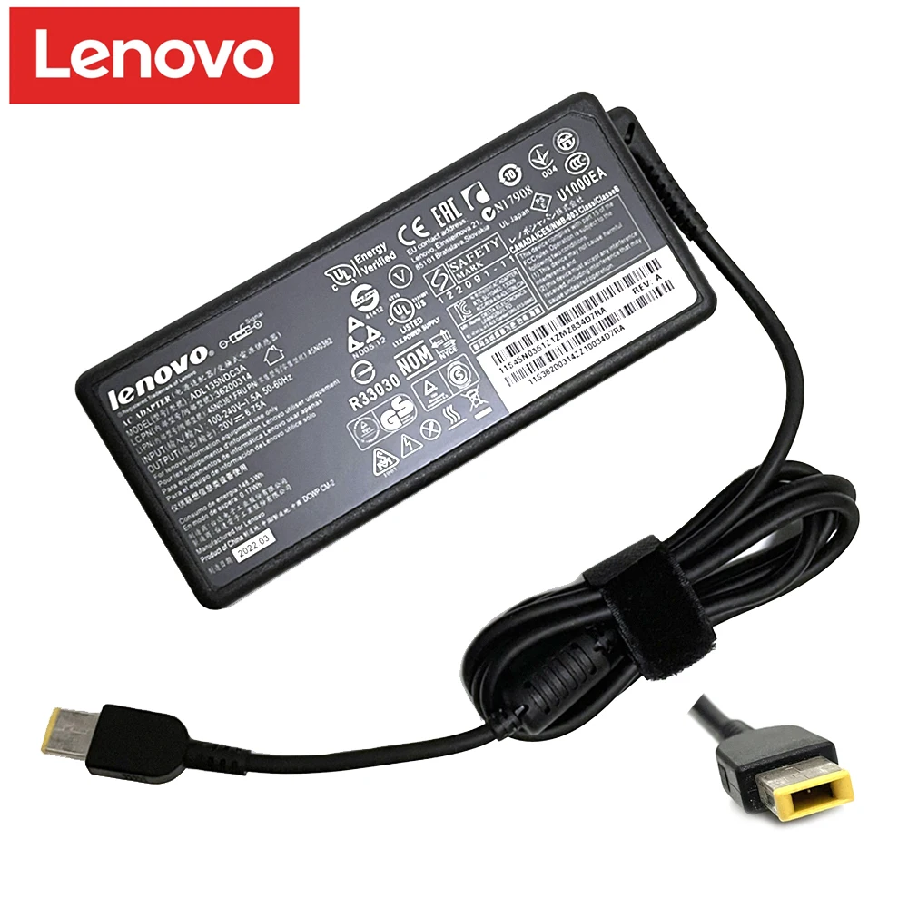 Lenovo 20V 6.75A 135W ADL135NDC3A USB Notebook Charger Laptop Adapter T440P Y50-70 R720 Y700 T540P P51 P52 S5 Power Supply