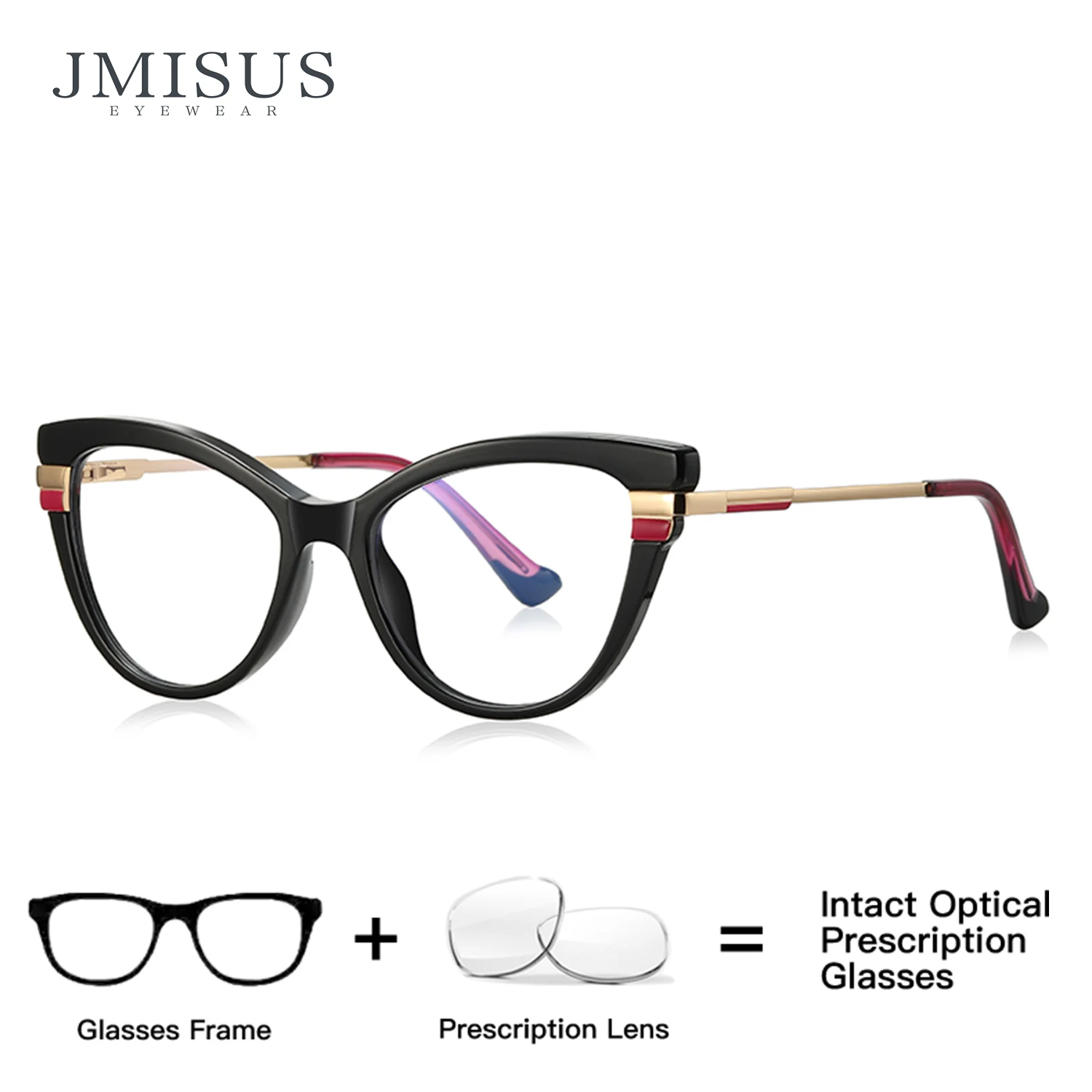 

JMISUS Durable Optical Lenses with Prescription Cat Eye Glasses Women Anti Scratch Anti Reflective Coating Classic Design