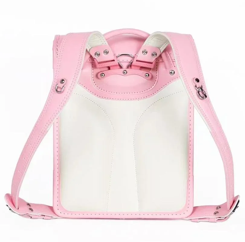 School Bags for Girls Cute Pink Backpacks Leather Orthopedic Schoolbag Kids Bags Waterproof Japanese School Bag