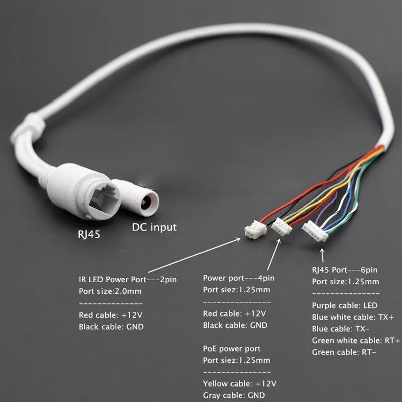 Cable de alimentación de vídeo para cámara de red CCTV, dispositivo de 11 núcleos, POE, IP, módulo PCB, conector hembra RJ45 DC, impermeables con 4/5 Terminlas (+) 7/8(-)