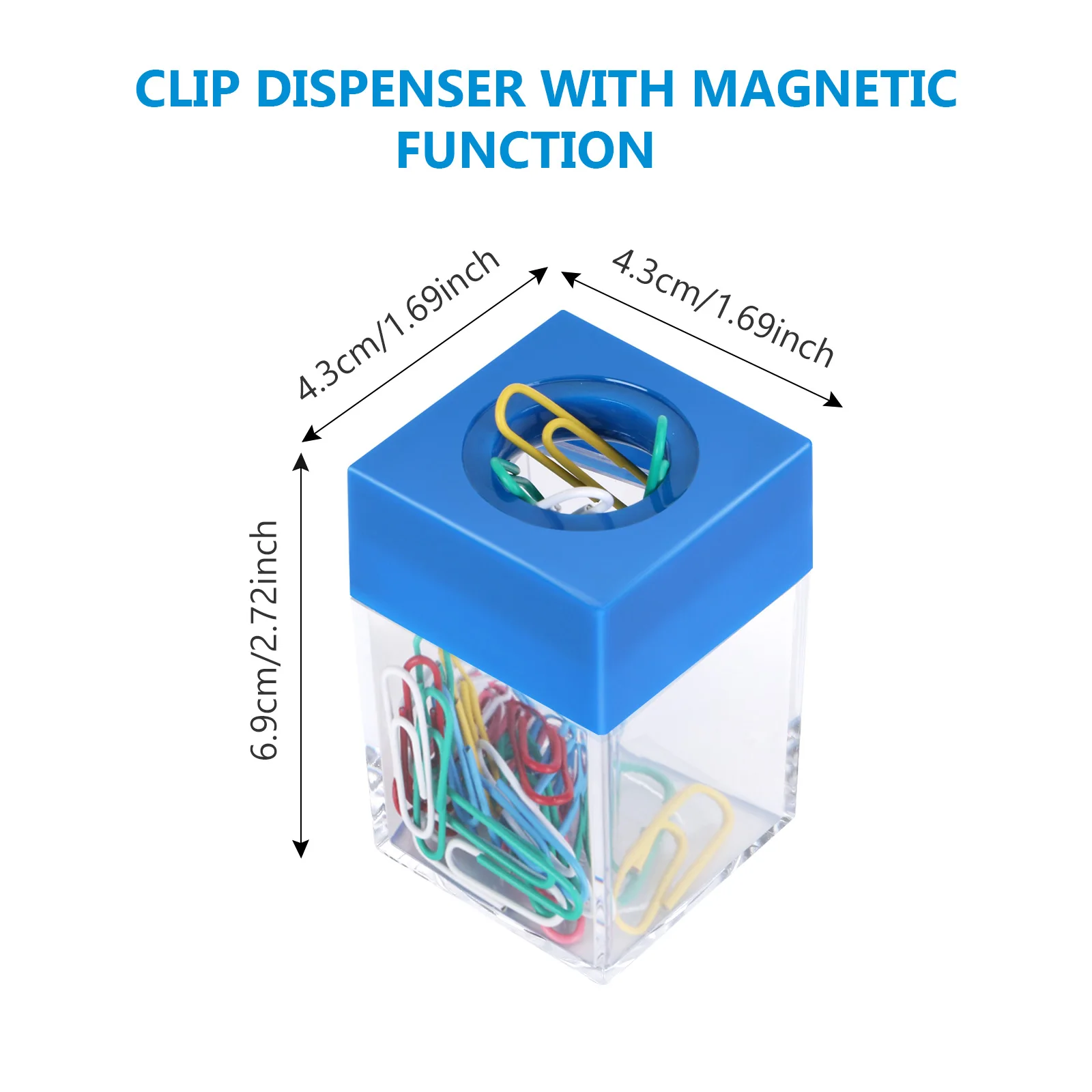 Eagle Magnetic Paper Clip Dispenser For Desk Organization in Home, School, and Office Setting Metal Pin Organizer Holder Box