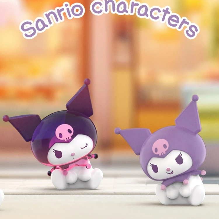 Kawaii Sanrio Character Blind Box Toys Crooked Head Candy Series Anime Melody Kuromi Hangyodon Blind Bags Mini Granule Ornaments