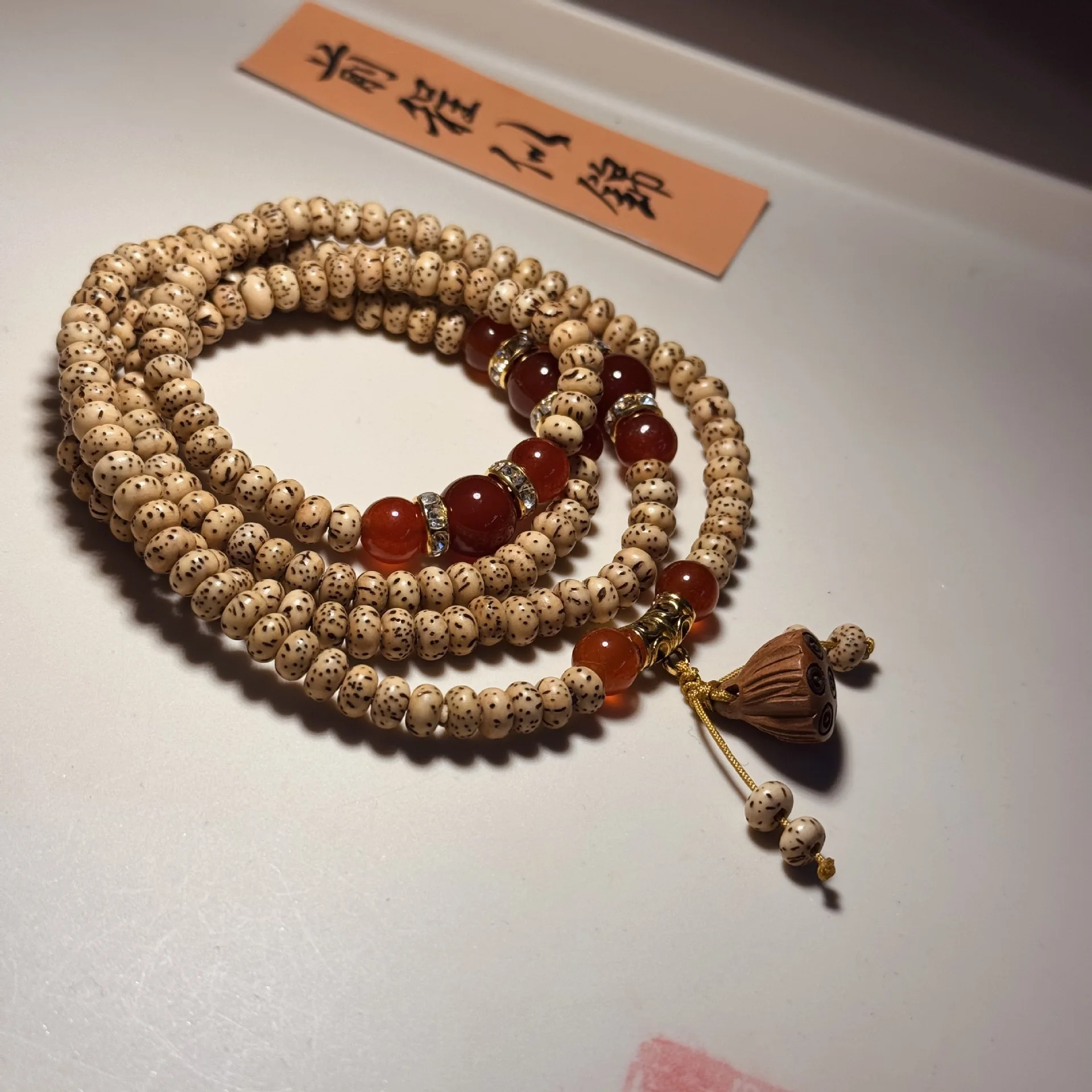 

Мини-браслет из полированного сухого бодхи Xingyue для женщин с акцентами из семян лотоса и агата, молитвенные бусы, подарки