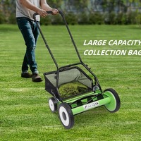 20Inch Reel Mower with 5-Blades Manual Lawn Mower Hand Push Reel Walk-Behind Grass Catcher for Lawn Mowing in Parks Gardens