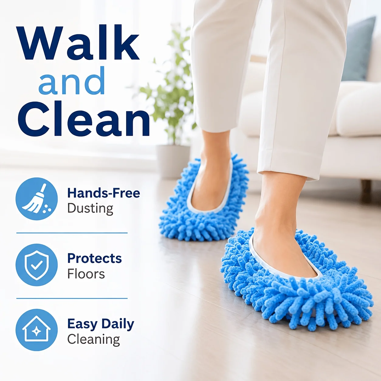 Reusable Washable Microfiber Floor Cleaning Socks Slippers, Soft Dust Cleaning Shoe Covers, Household Home Floor Cleaning Accessories