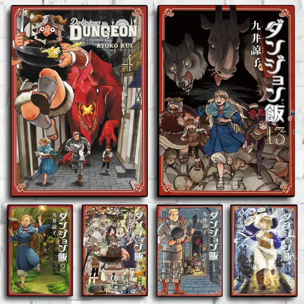 Delicious in D-Dungeon Poster Stickers Mural Painting Self-Adhesive Wall Decals for Bedroom Living Room Home HD Decor Gift