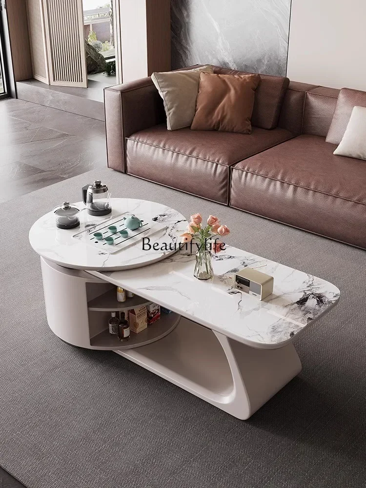 

Modern Kung Fu Coffee Table Kettle Integrated Rectangular Telescopic Stone Plate Tea Table