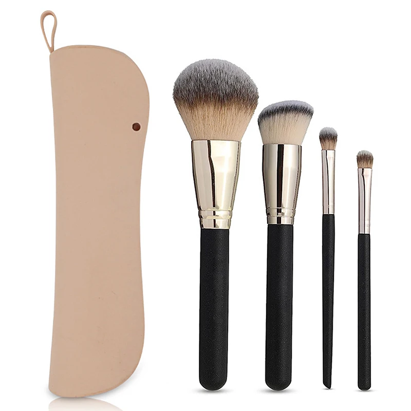 Travel Makeup Brush Holder Silicone Cosmetic Brushes Bag Makeup Sponge Case Portable Waterproof Makeup Tools For Women Girls