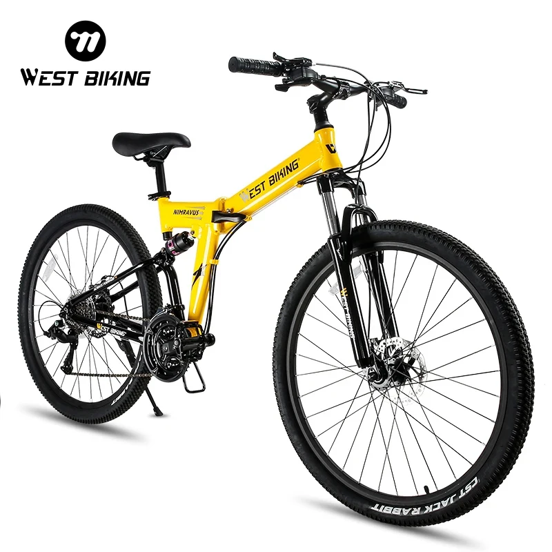 

WEST BIKING Mountain Bike 27.5 Inch Foldable 27 Speed Men Women Bicycle Shock Absorption MTB Mechanical Disc Brakes Bicicleta