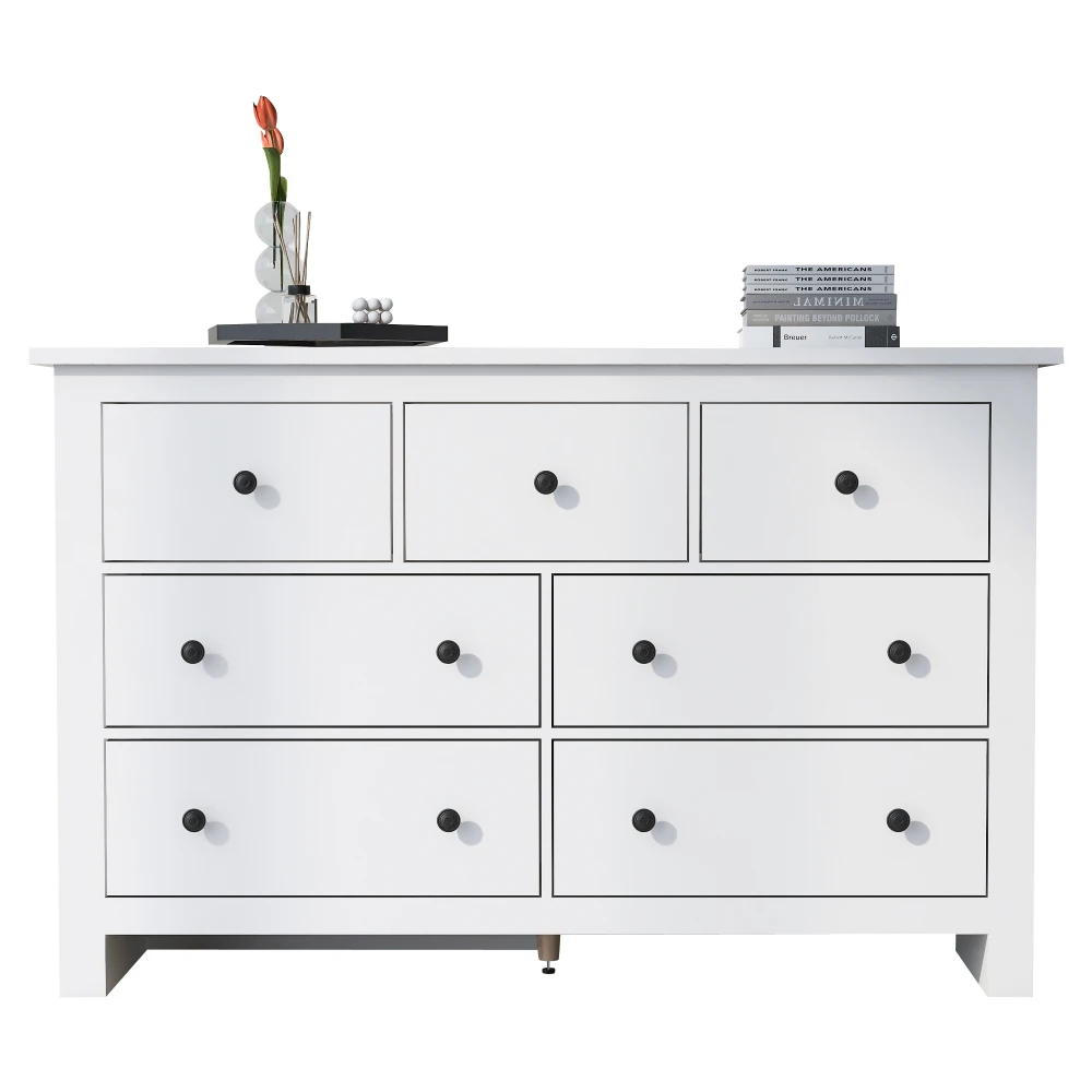 Ye Sideboard Side Cabinet Kitchen Cabinet Storage Cabinet Sideboard Chest of Drawers with 7 Drawers for Living Room, White