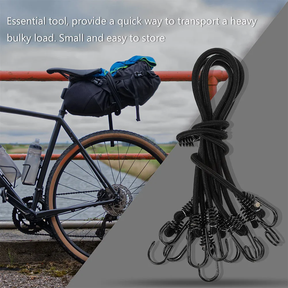 

5pcs Bicycle Luggage Strap Heavy Duty Elastic Rope For Motorcycle Cargo Tie Down Quick Release Buckle Car Trunk Load Securing