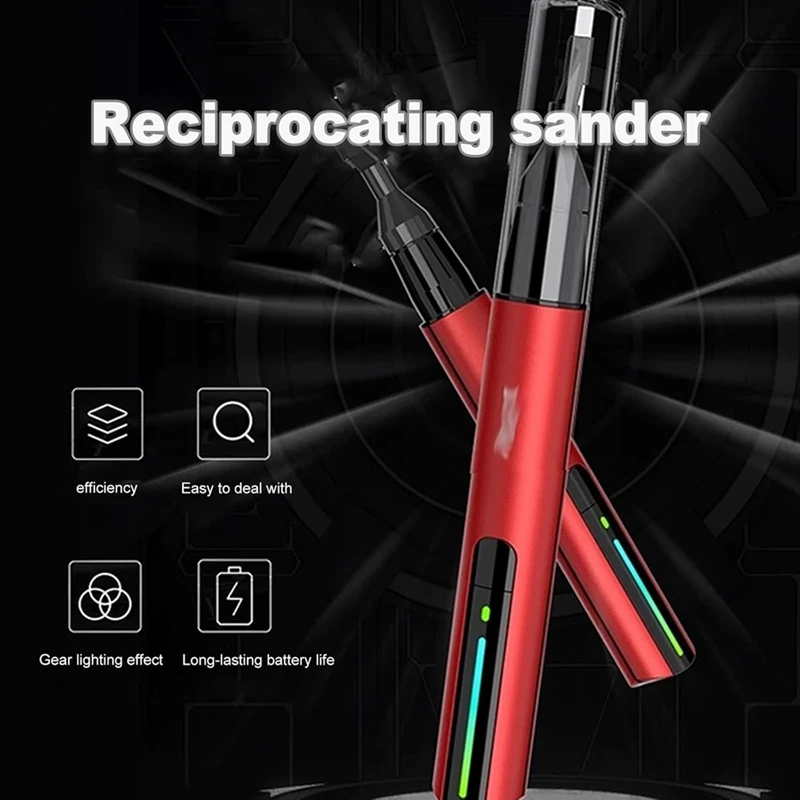 Reciprocating Electric Sanding Pen, 3-Speed Adjustable Detail Sanding Pen Anti-Cut Finger Cover, For Tight Spaces Crafts