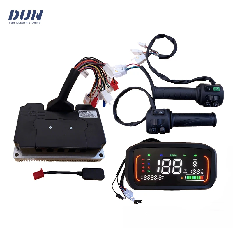ND84680 340A 48V-72V DC Phase 680A V2 Hall Sensor Fardriver BLDC Controller with N7 Display and Throttle for 4KW-6KW Motor