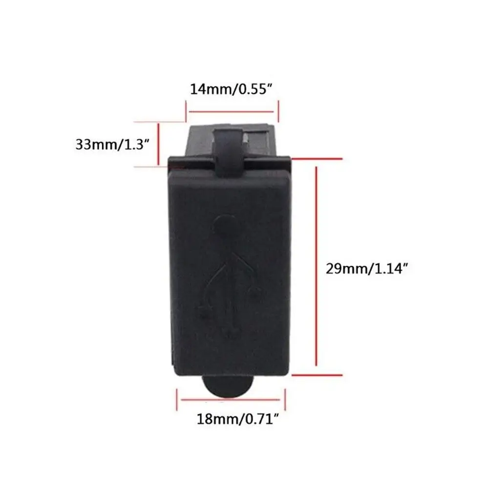 Presa per caricabatteria da auto USB singola 12V/24V adattatore di alimentazione 5V 2.4A forma quadrata impermeabile per moto RV Boat Z2K5