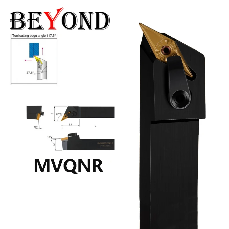 

BEYOND 117.5° MVQNR1616H16 MVQNR MVQNL MVQNR2020K16 CNC Tools Bar Turning Tool Holder Carbide Inserts Shank Lathe Cutter Arbor