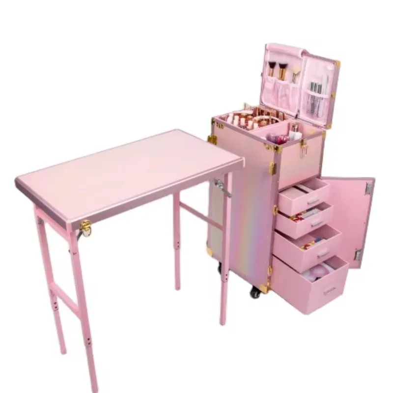 Newest PU Nail Table Manicure Beauty Salon Nail Desk Luxury Manicure Table with Folded Separately Table