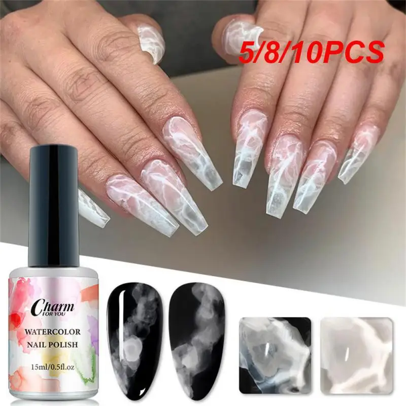 

5/8/10PCS Gradient Varnish Easy To Apply Unique Professional Salon Results Nail Gel Polish Uv Gel Polish Popular Watercolor Ink