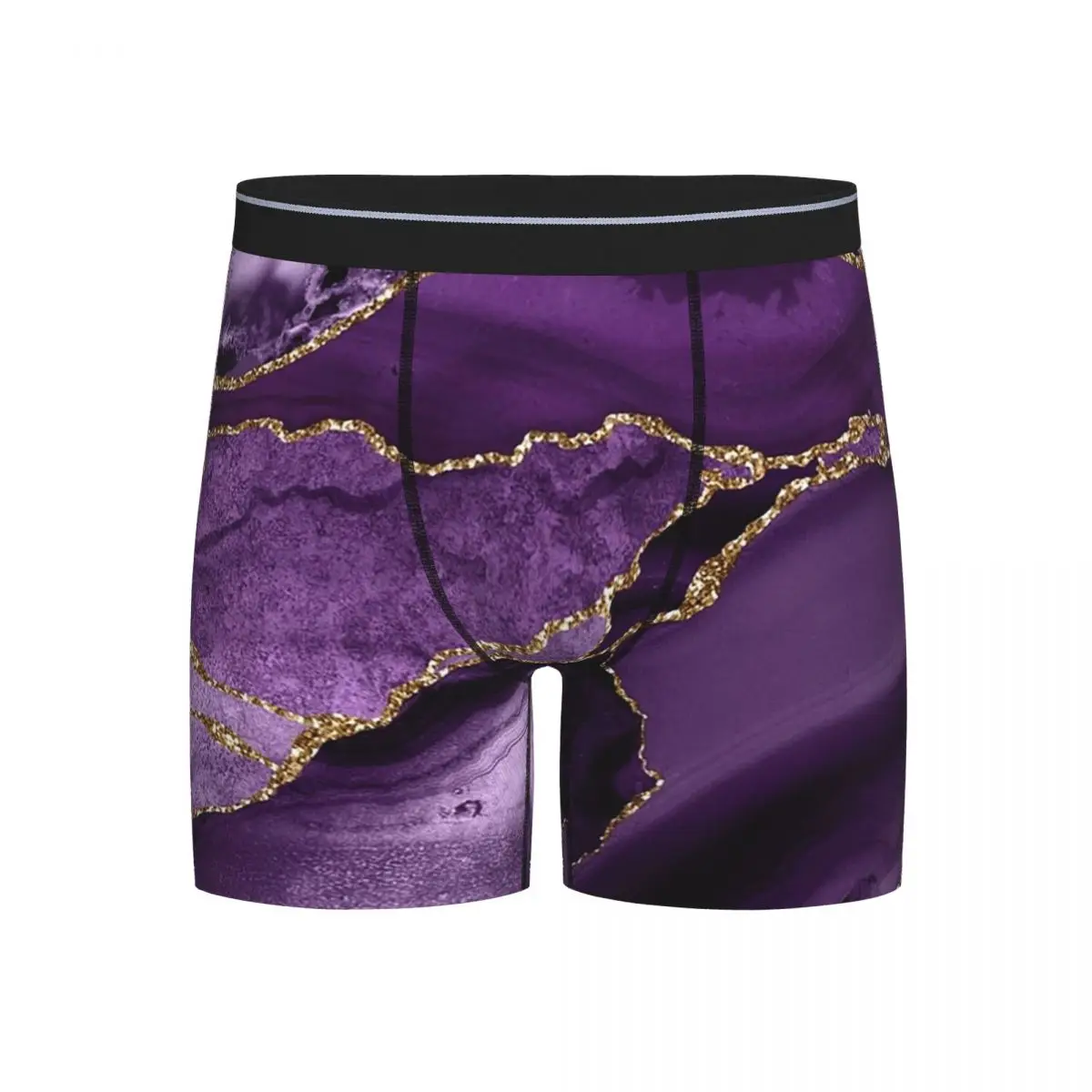 

Long Boxer Underpants Shorts Purple Faux Marble Abstract Landscap Panties Male Soft Underwear for Homme Man Boyfriend Gifts