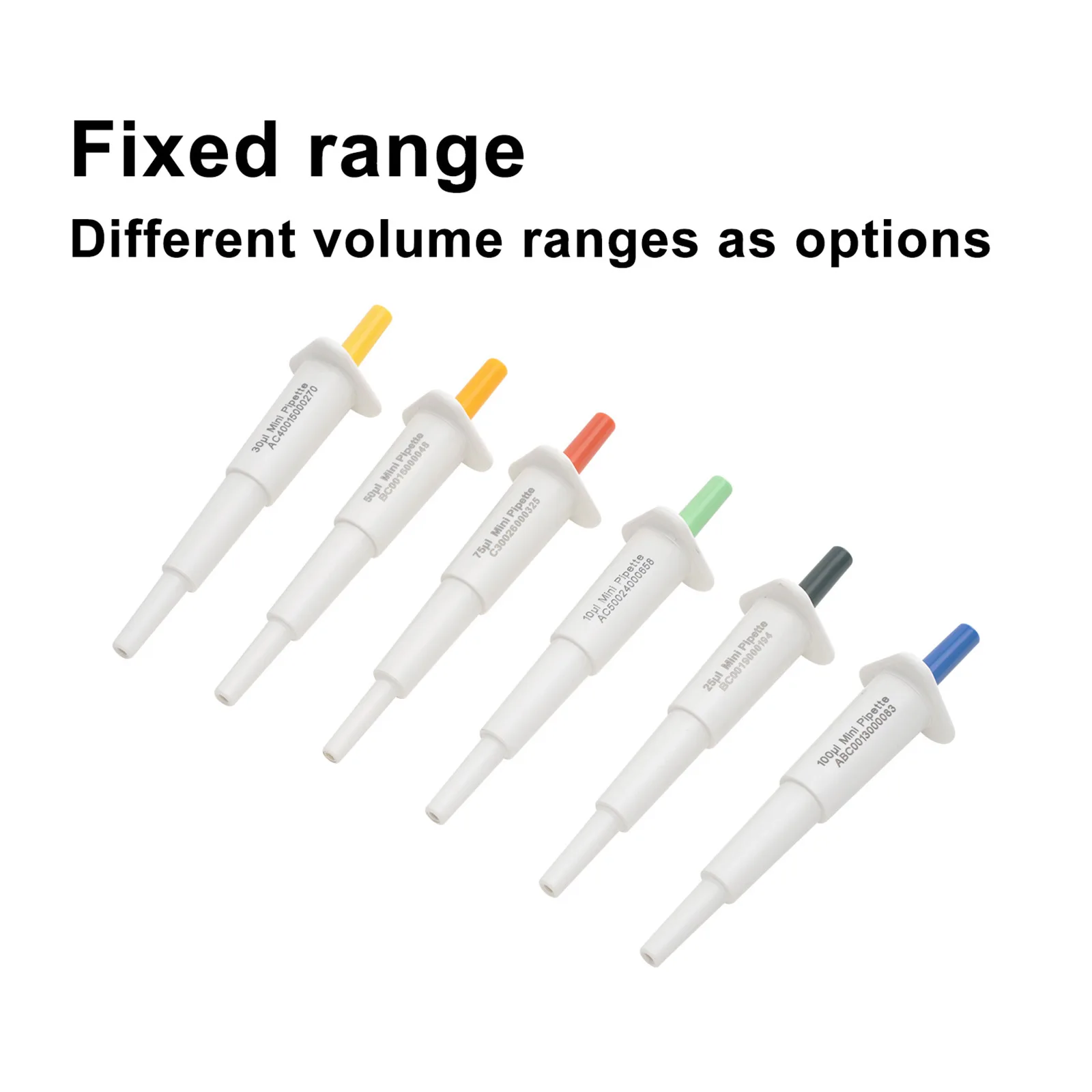 DXY 10-200ul Fixed Volume Mini Pipette Color-Coded Laboratory Liquid Transfer Pipettor Portable Micro Pipette for Chemistry Lab