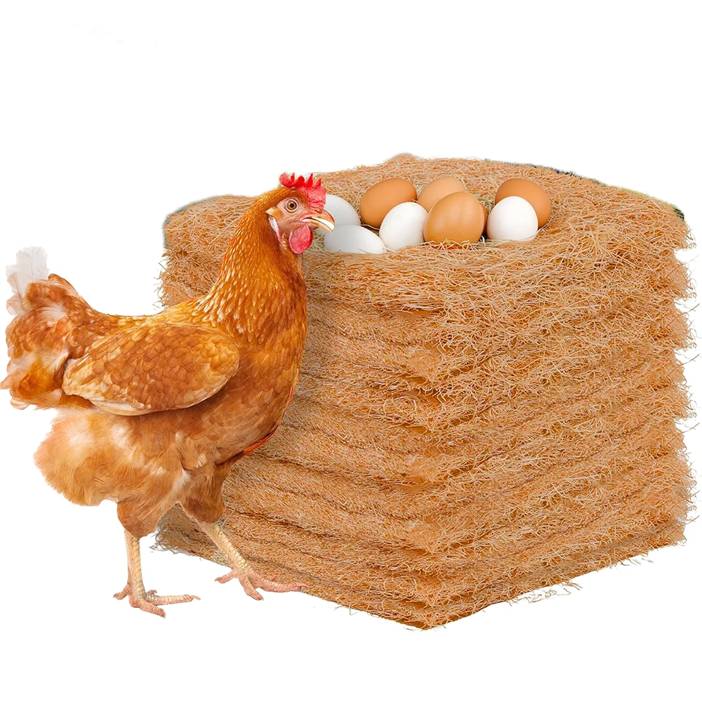 Natural Coconut Fiber Chicken Nest Box Liner Mat Reusable Coop Nesting Pad for Hens Rabbits Birds Egg Laying