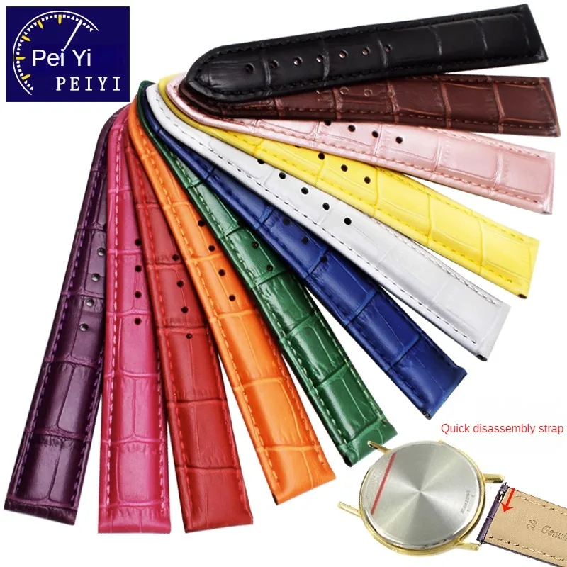 

Universal Brand Flat Straight Leather Watch Strap Men's And Women's 12/13/14/15/16/17/18/19/20/21/22/23/24mm