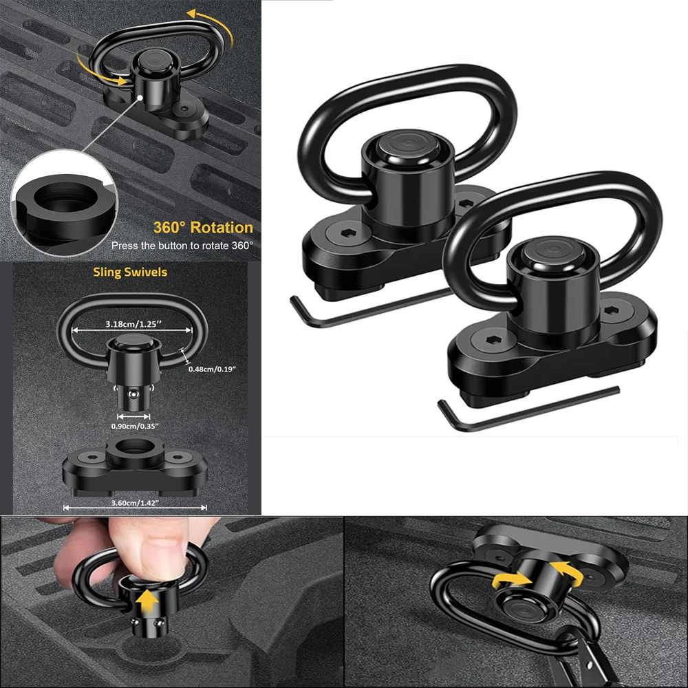 

1.25" Rifle Sling Swivel Stud Mount Adapter for Mlok Rail Quick Release QD Sling Swivel Mount Adapter Hunting Gun Accessories