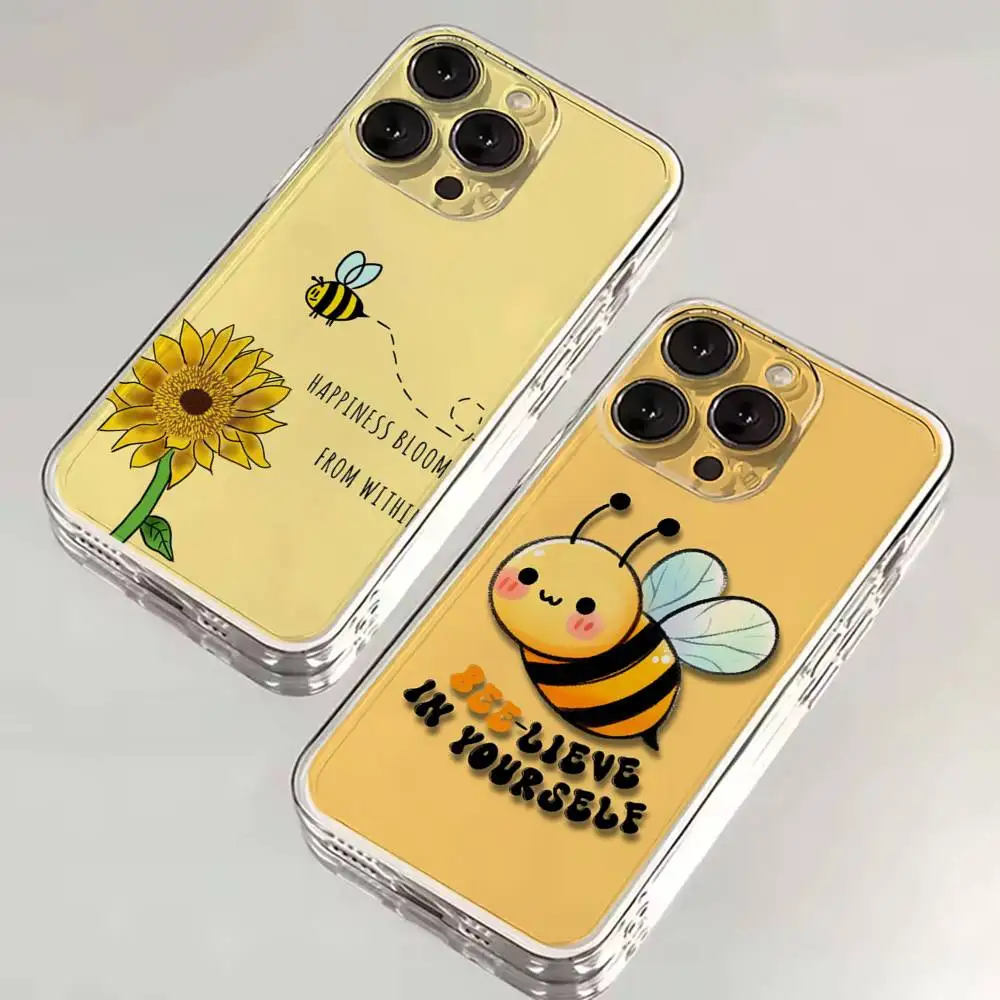 حافظة هاتف كارتون ليتل يلو بيز لهاتف آيفون 16,15,14,13,12,11,17 Pro,Max,Plus,X,XS,XR,SE,غطاء ناعم شفاف صغير