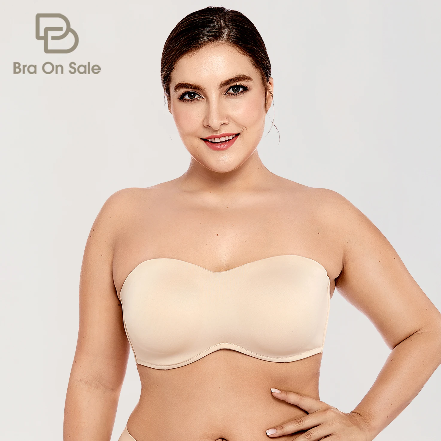 

Women's Smooth Seamless Invisible Strapless Bra Minimizer Full Coverage Underwire Bandeau Plus Size Bras For Big Busted Women