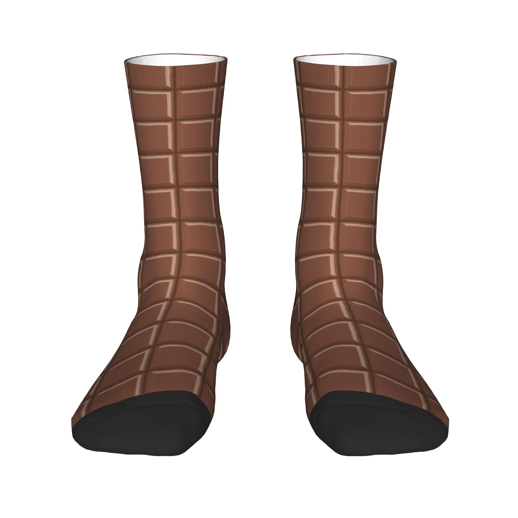 Funny Chocolate Candy Bar Mens Crew Socks Unisex Fashion 3D Print  Dress Socks Woman