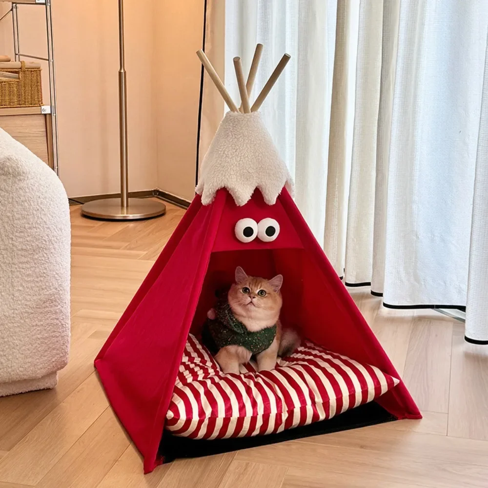 new Pet Tent Semi-enclosed Cat Beds Detachable and Washable Small Dog Bed Thick and Comfortable Cats Accessories Supplies