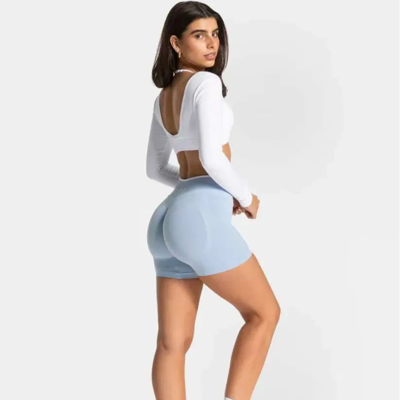 INLUMINE Contrasting Hip Lift Yoga Shorts Women High Waist Tight Three-Point Pants Leggings Gym Exercise Run Fitness Sportswear
