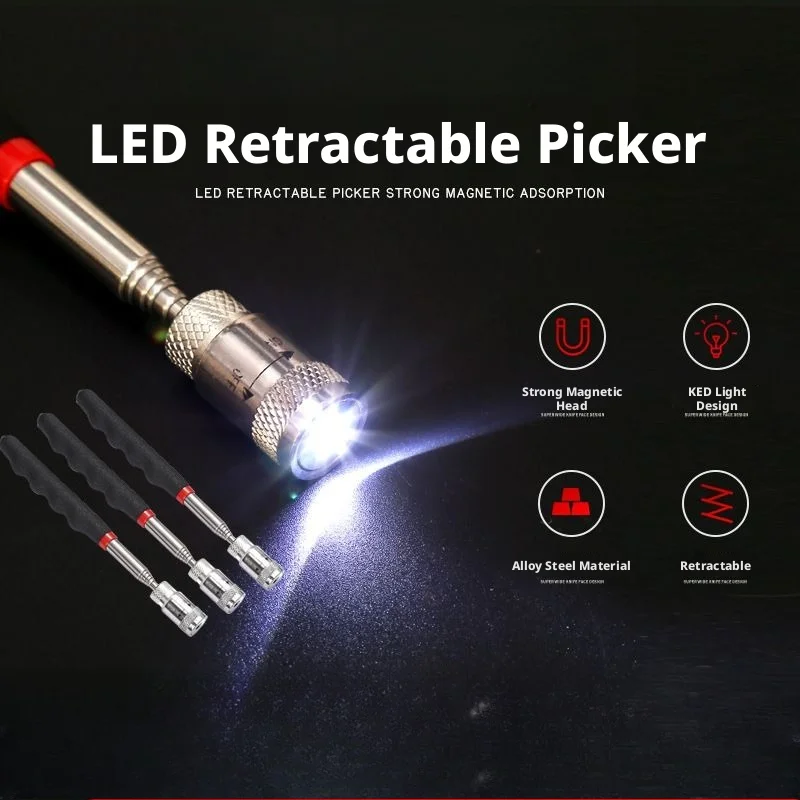 Strong Magnetic Pickup Tool Extendable with Light Magnetic Stick for Auto Repair