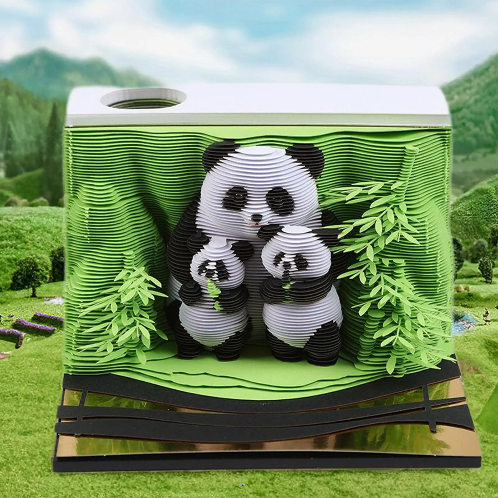 

2026 Time Piece Calendar Panda 3D Memo Pad For Home Decorative Tear Away Memo Pad For Desk Nightstand Bedside School Home Office